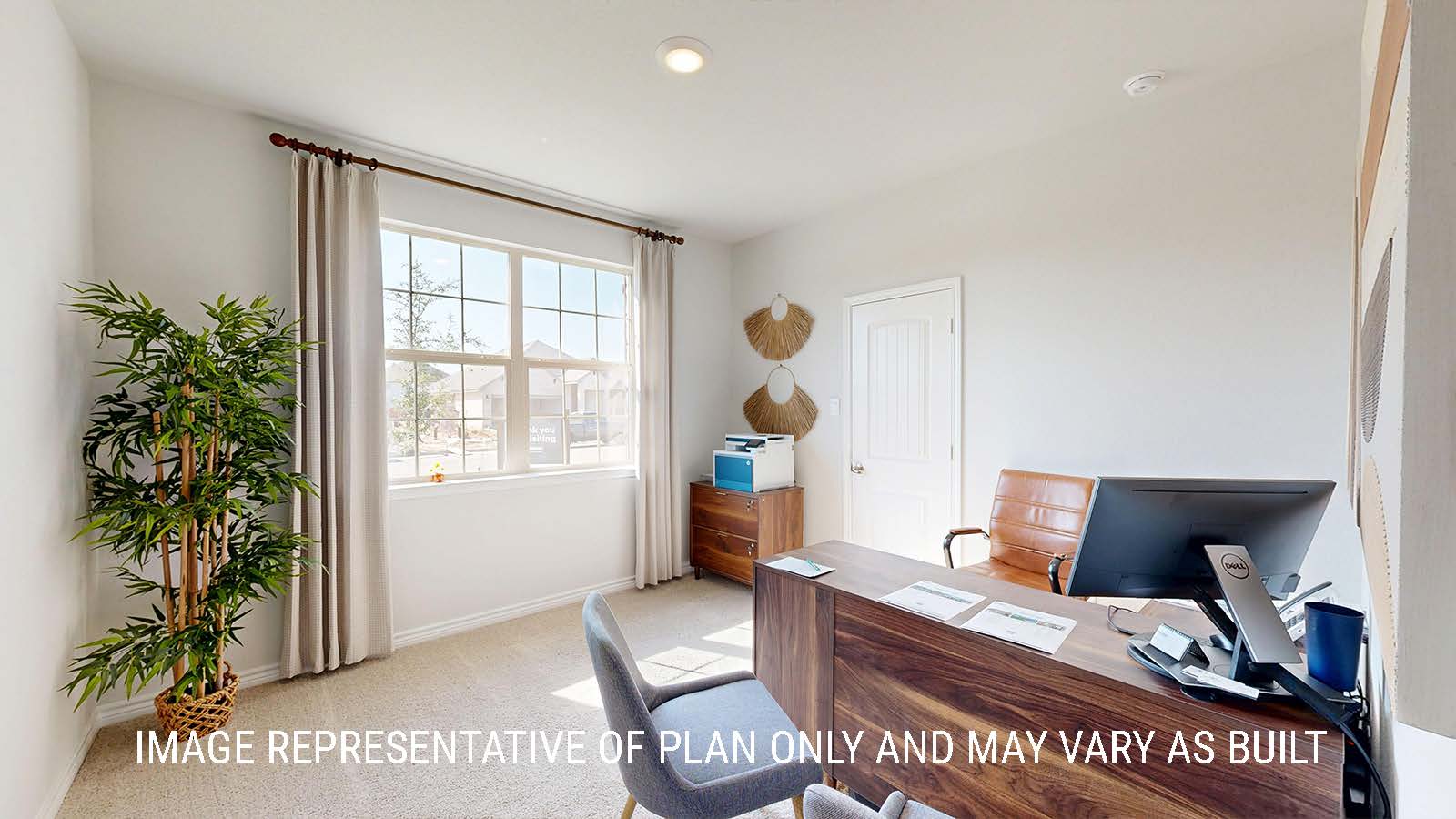 Newburgh office with carpeted flooring and windows for lighting.