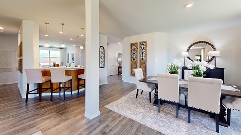 Newburgh dining room with view kitchen and the kitchen bar.