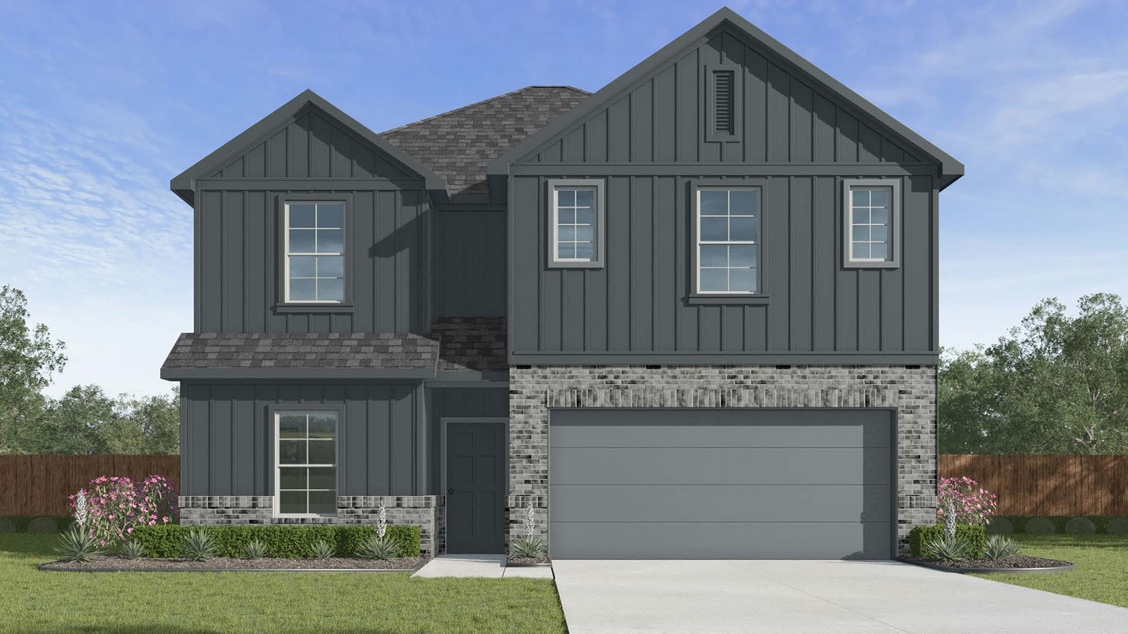 Madison F Elevation with Brick.