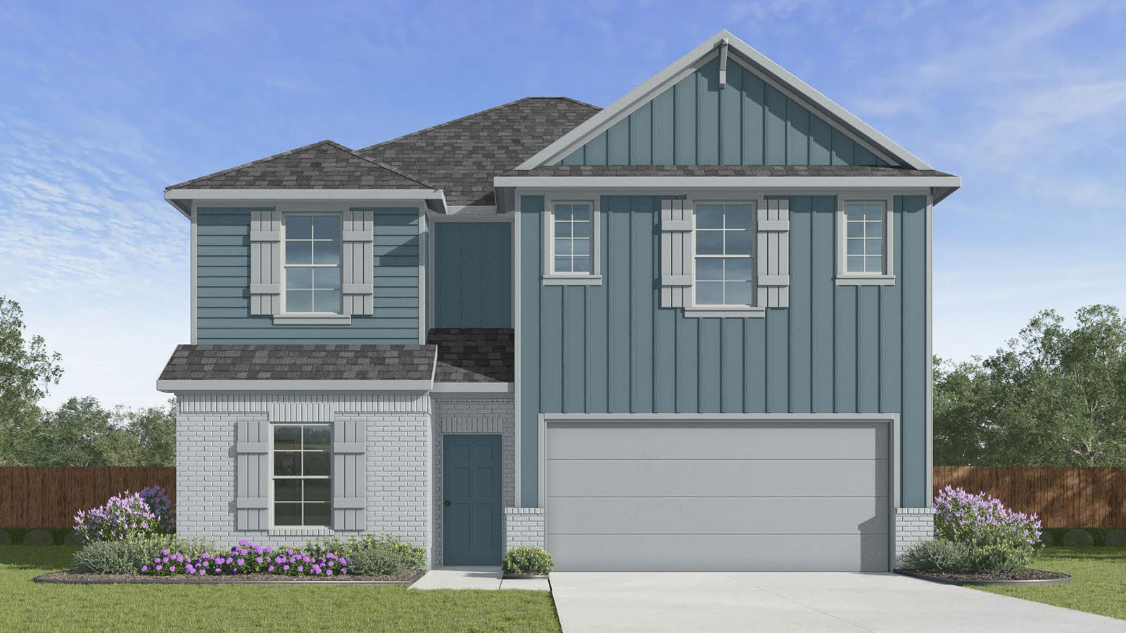 Madison G Elevation with Brick.