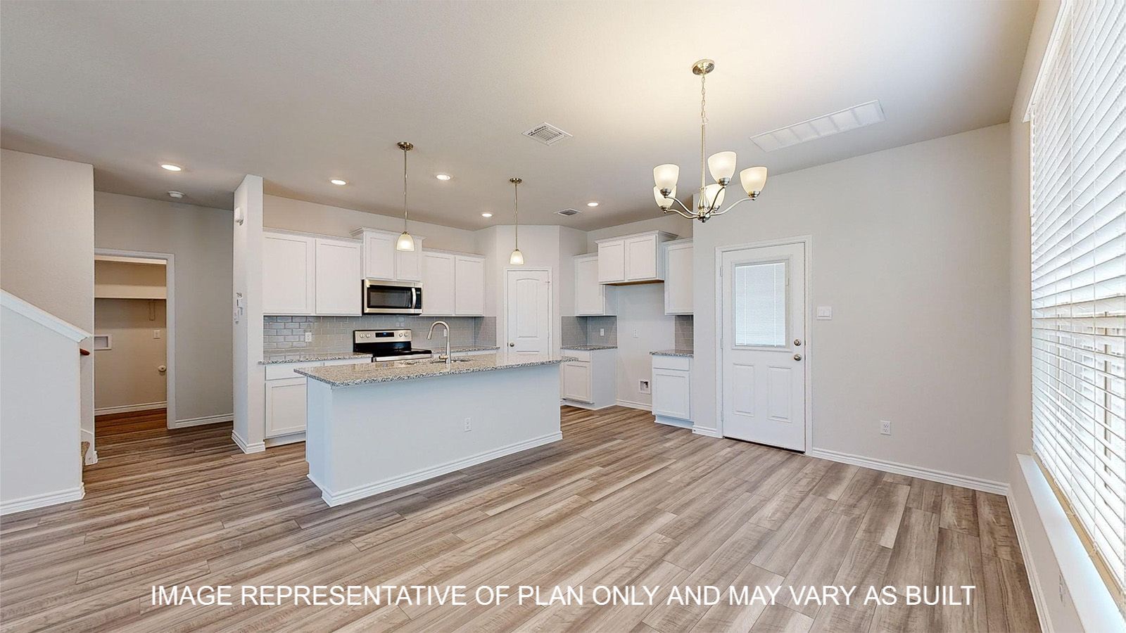 Sterling kitchen open to the dining room.