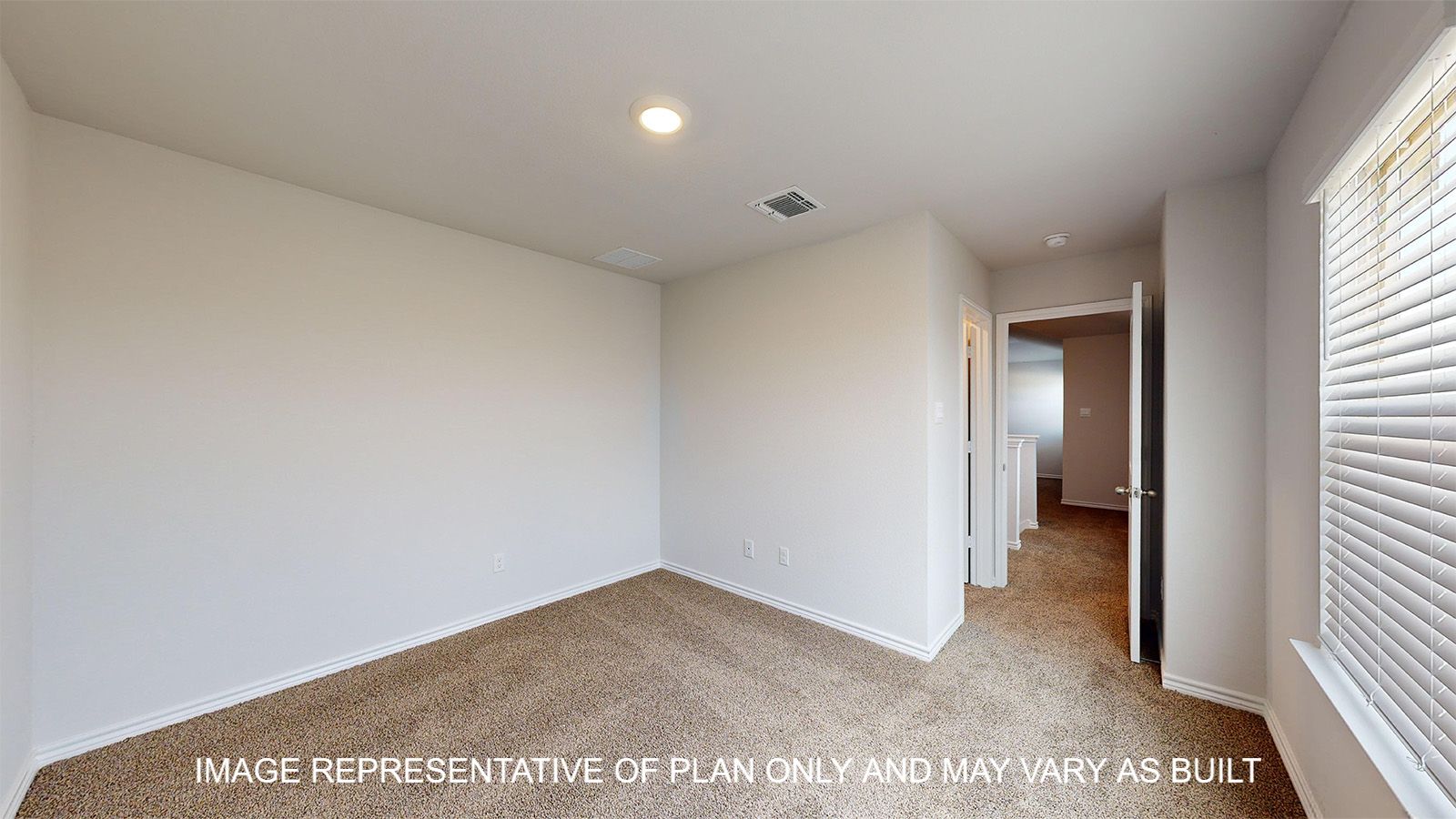 Sterling secondary bedroom with carpet flooring.