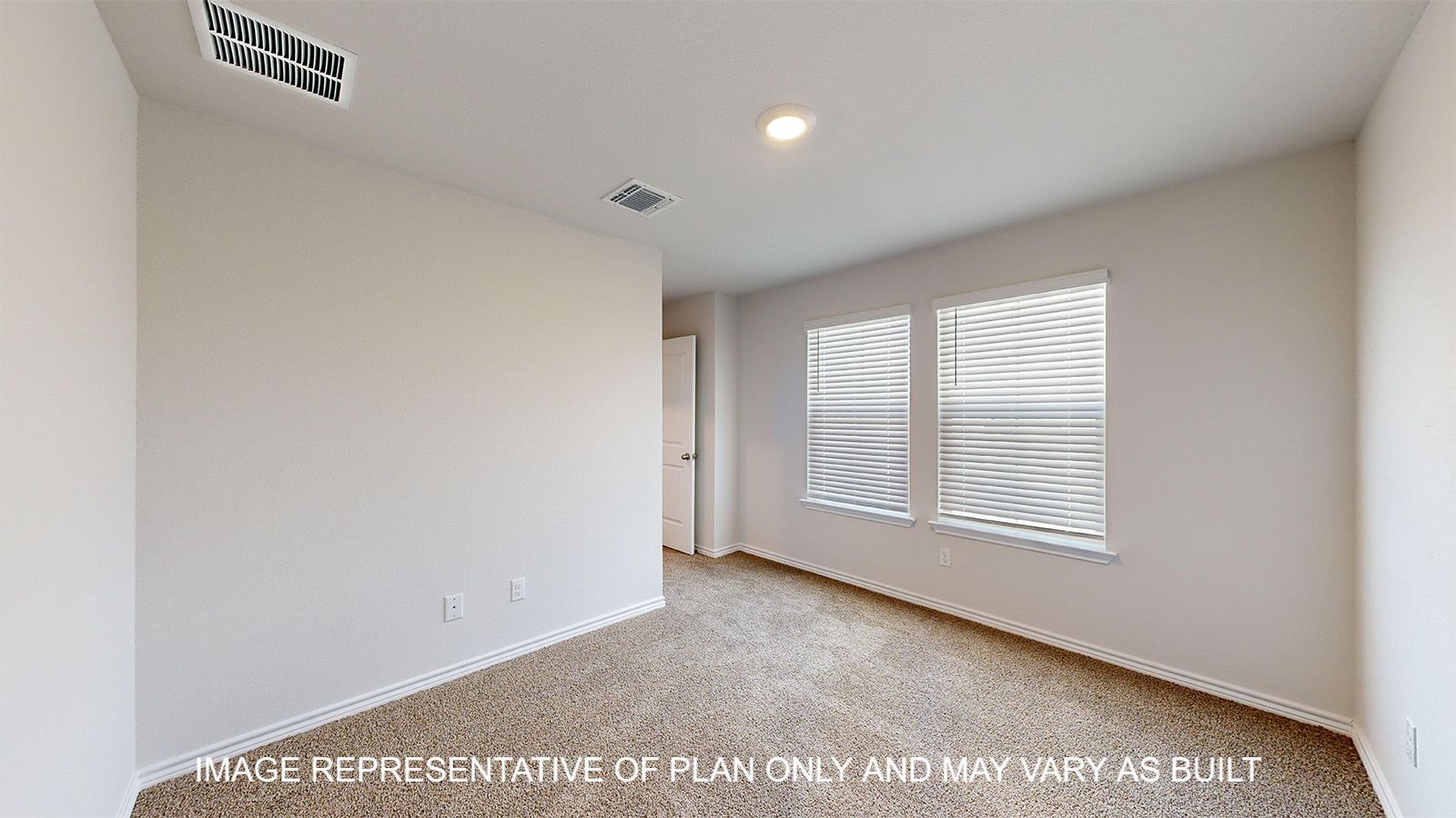 Sterling secondary bedroom with carpet flooring and window.
