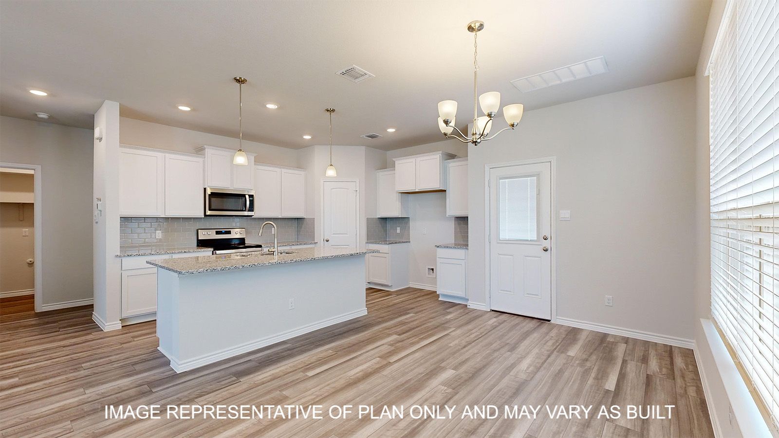 Sterling kitchen open to the dining room.