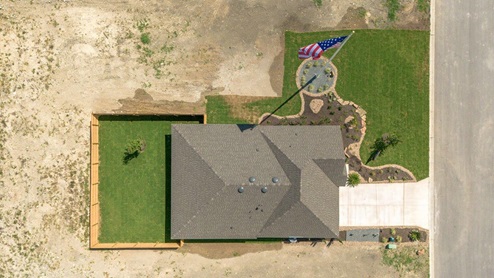 Mesa Ridge model home ariel exterior elevation.