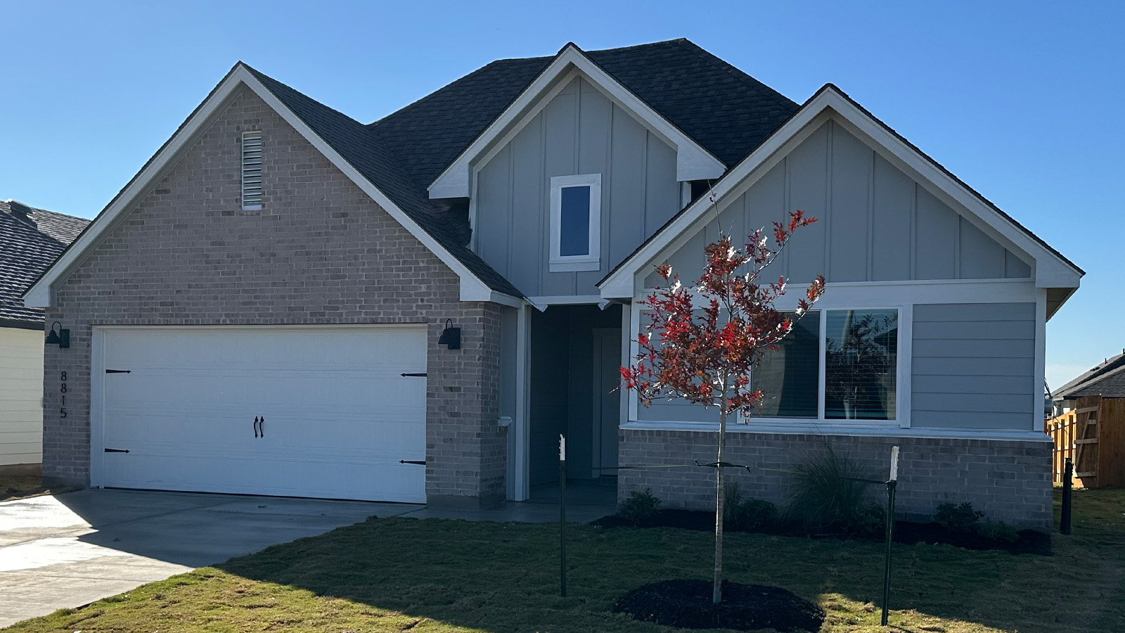 Elgin Front Exterior G Elevation with Brick.