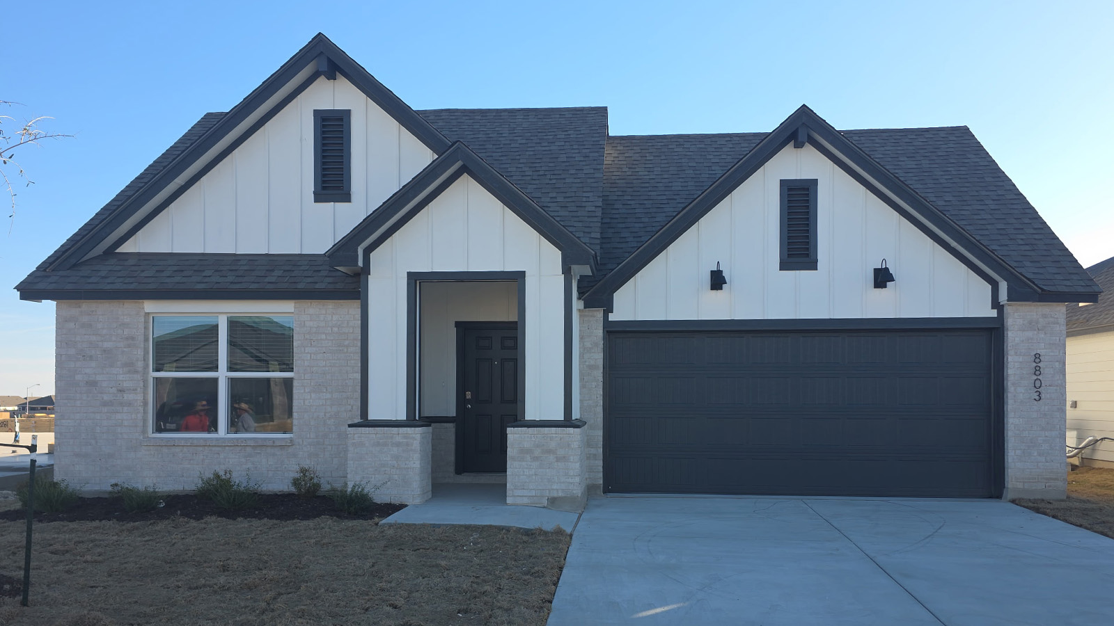 Seabrook Front Exterior F Elevation with Brick.