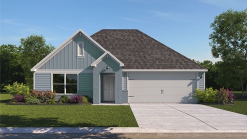 Texas Cali G Elevation with Brick.