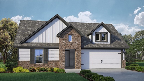 Kingston F Elevation with Brick.