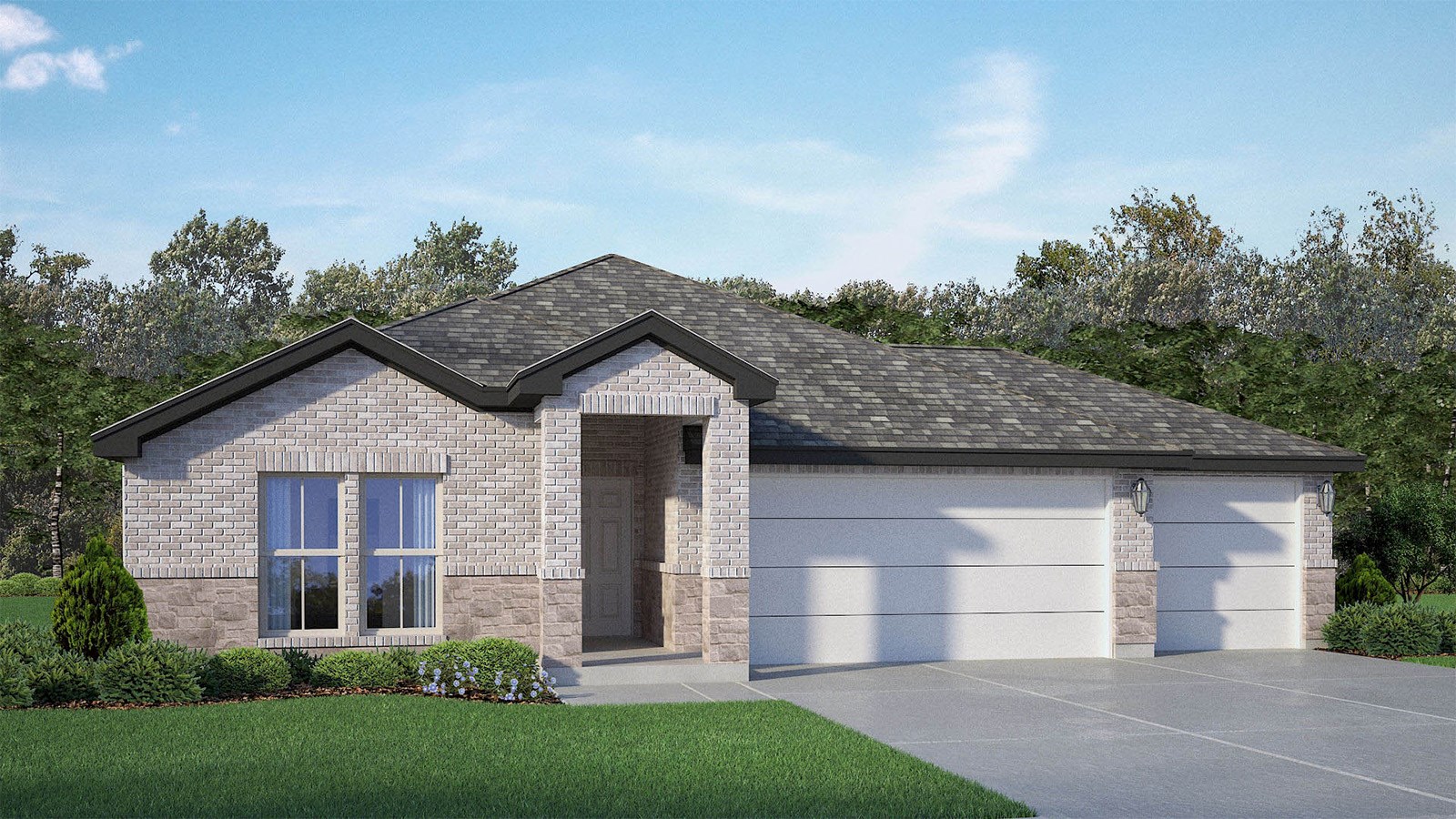 Monroe V Elevation 3 Car Garage