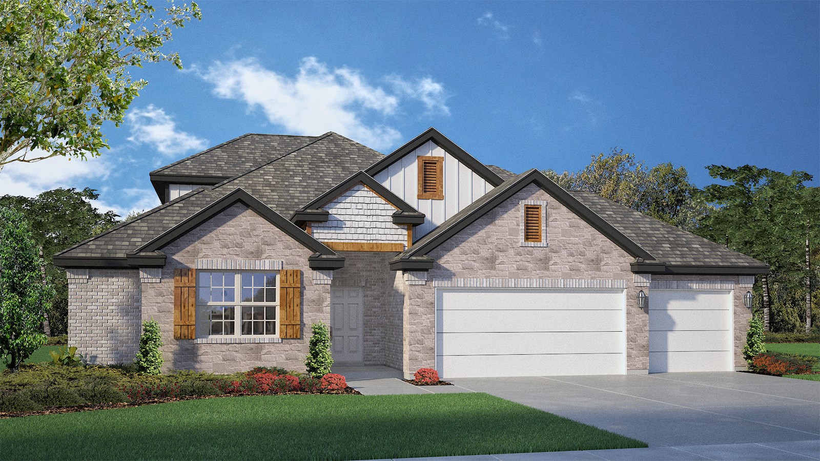 Newburgh X Elevation 3 Car Garage.