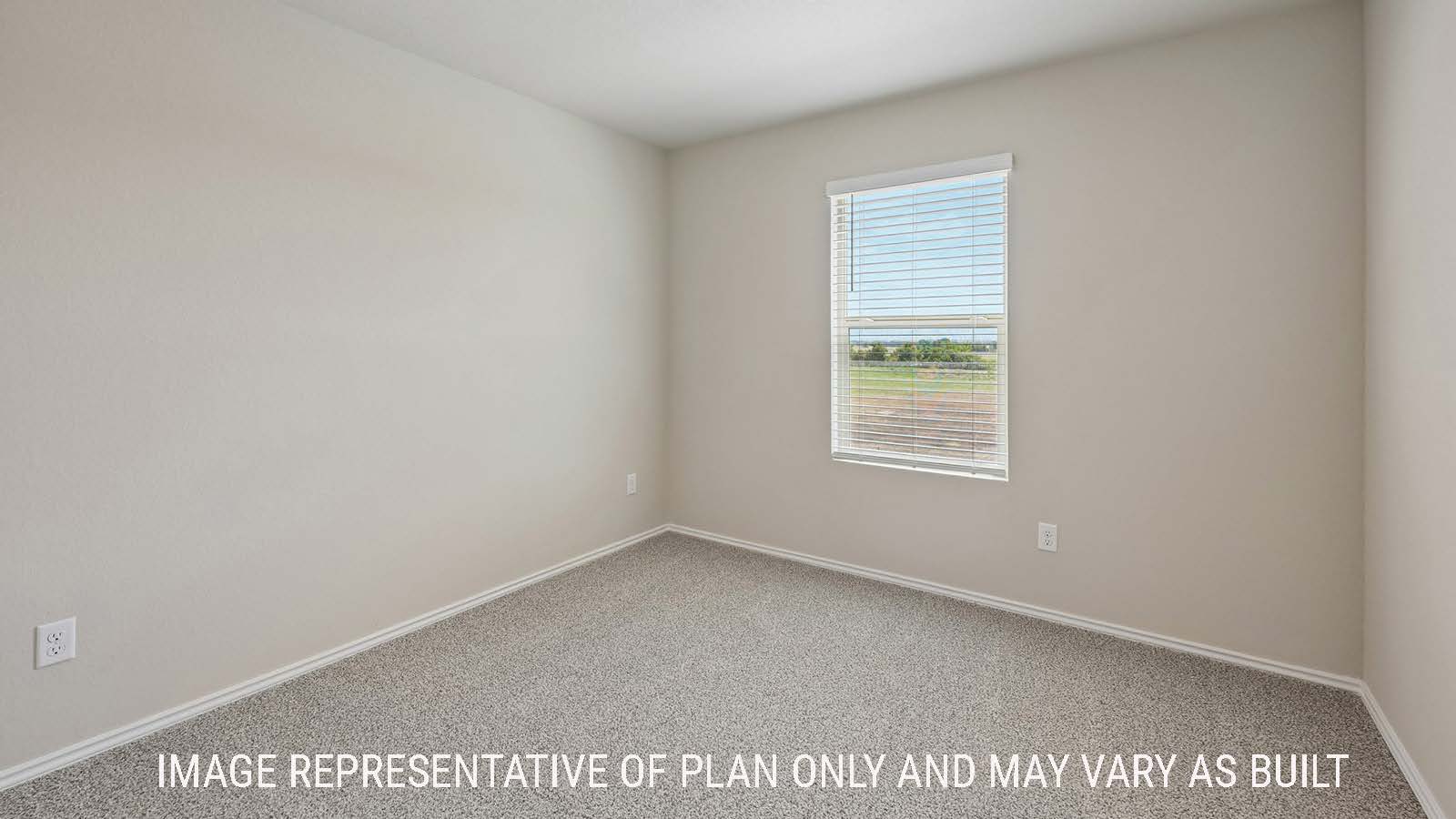 Gardenia secondary bedroom with carpeted flooring and window for natural lighting.