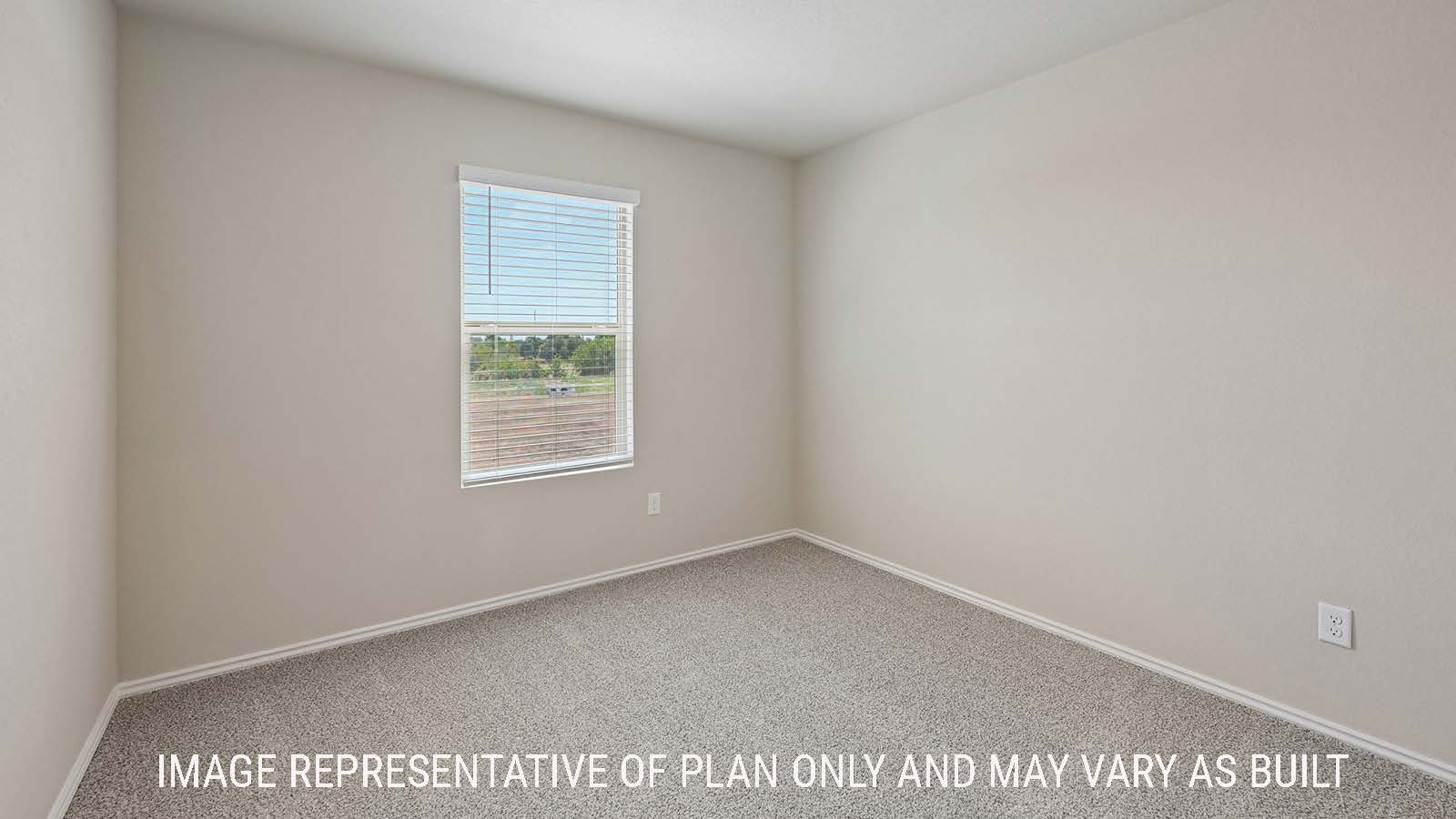Gardenia secondary bedroom with carpeted flooring and window for natural lighting.