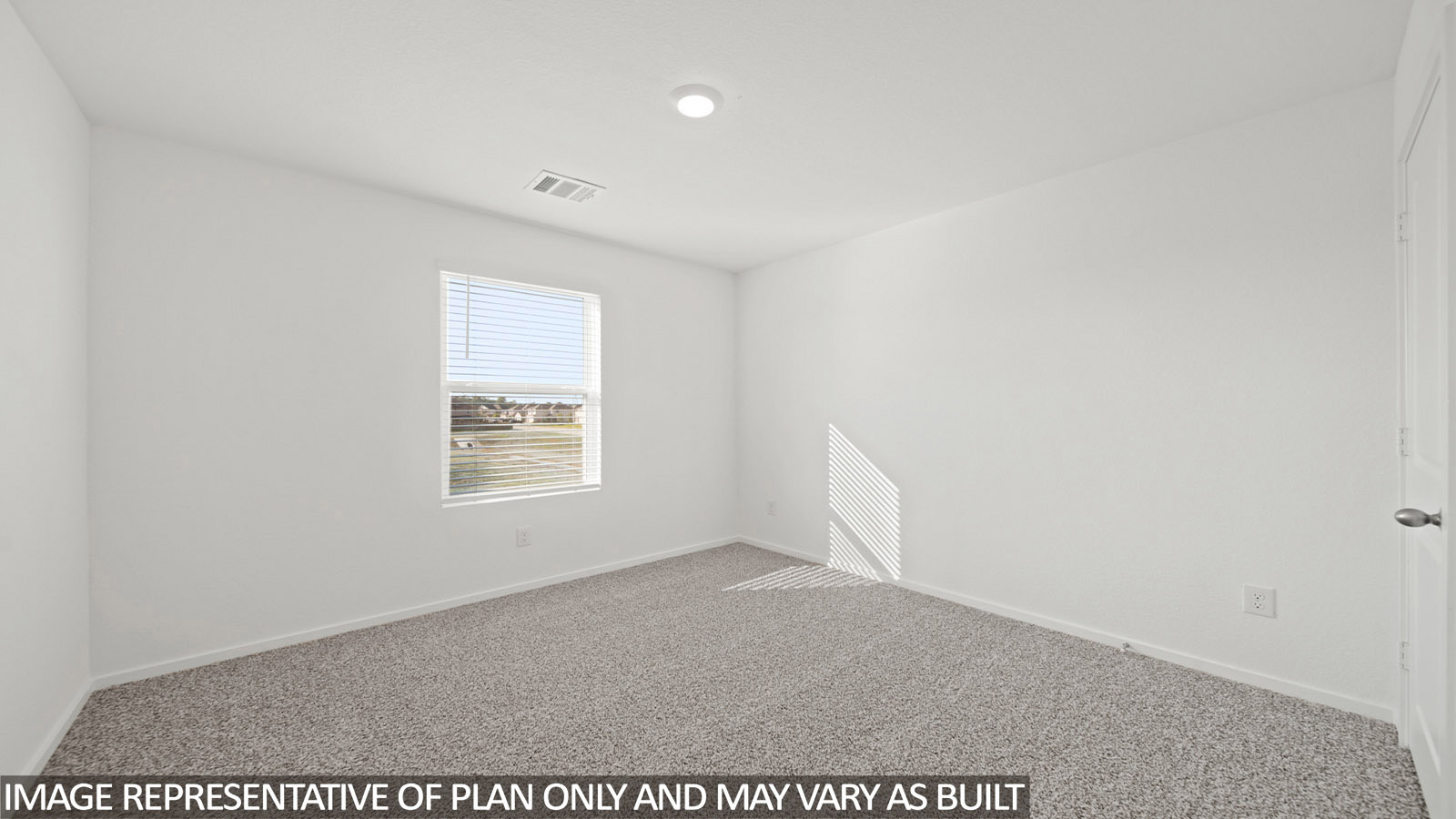 Gardenia secondary bedroom with carpeted flooring and window for natural lighting.
