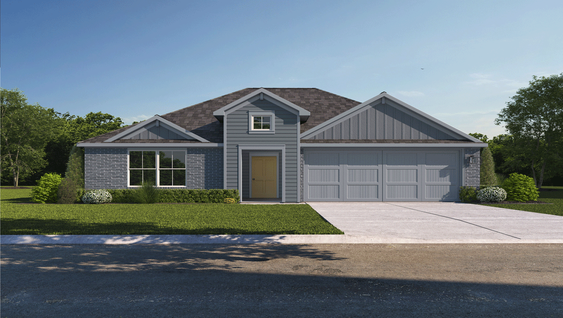 Kingston H Elevation with Brick.