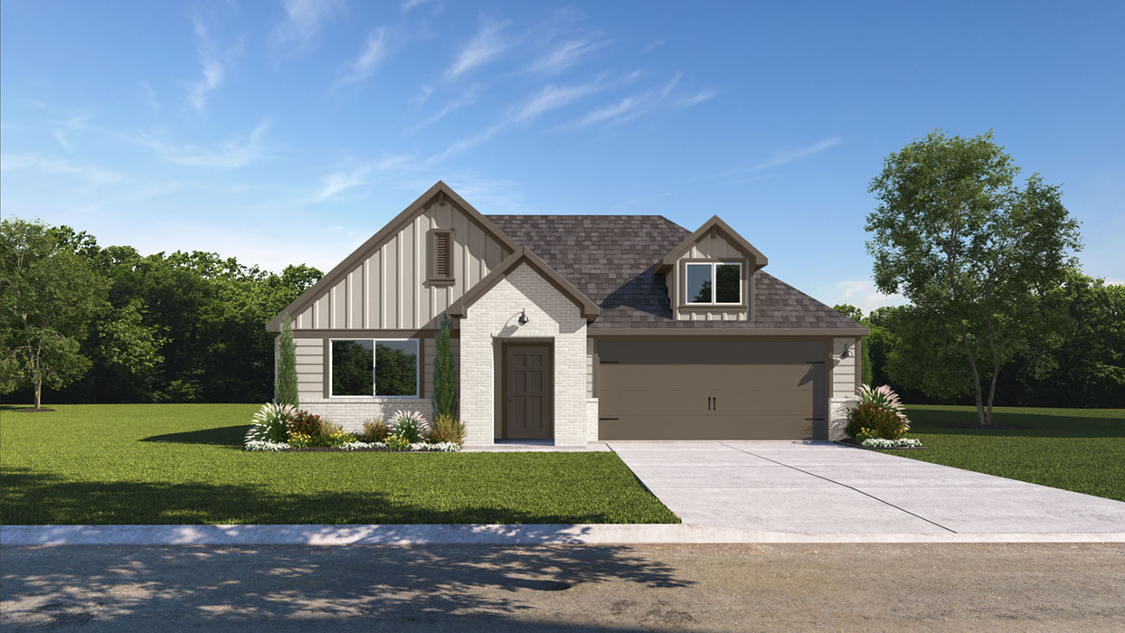 Seabrook G Elevation with Brick.