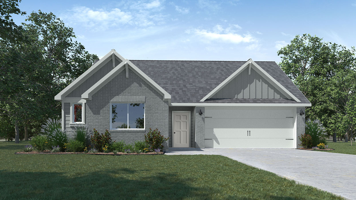 Fargo F Elevation with Brick.