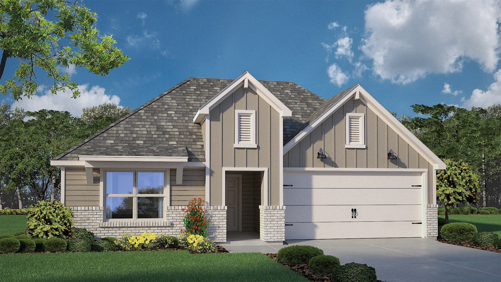 Kingston G Elevation with Brick.