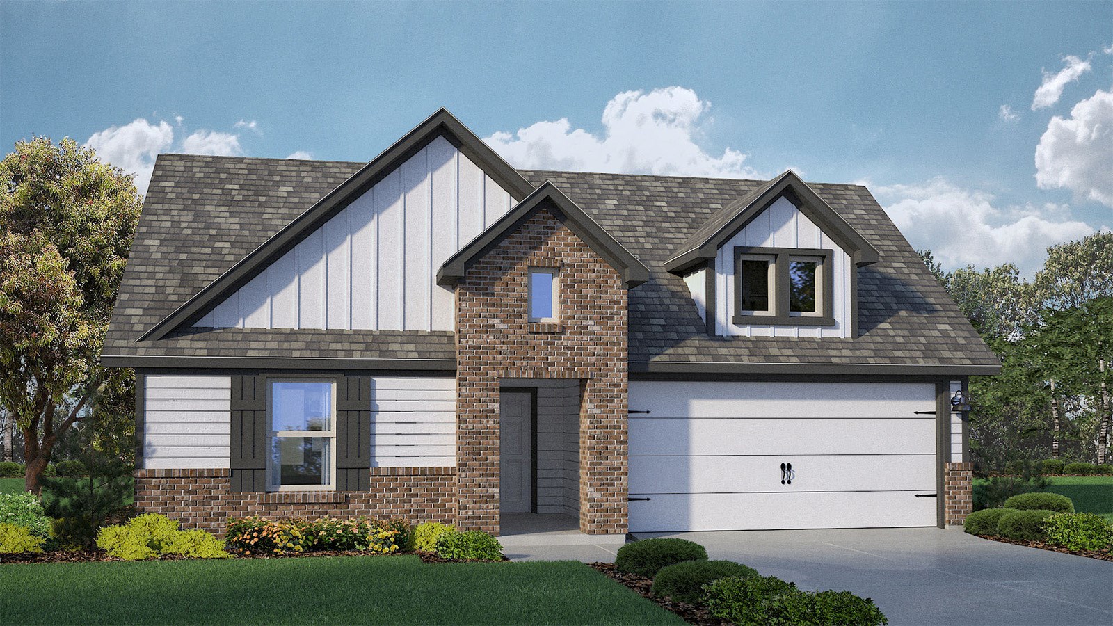 Kingston F Elevation with Brick.