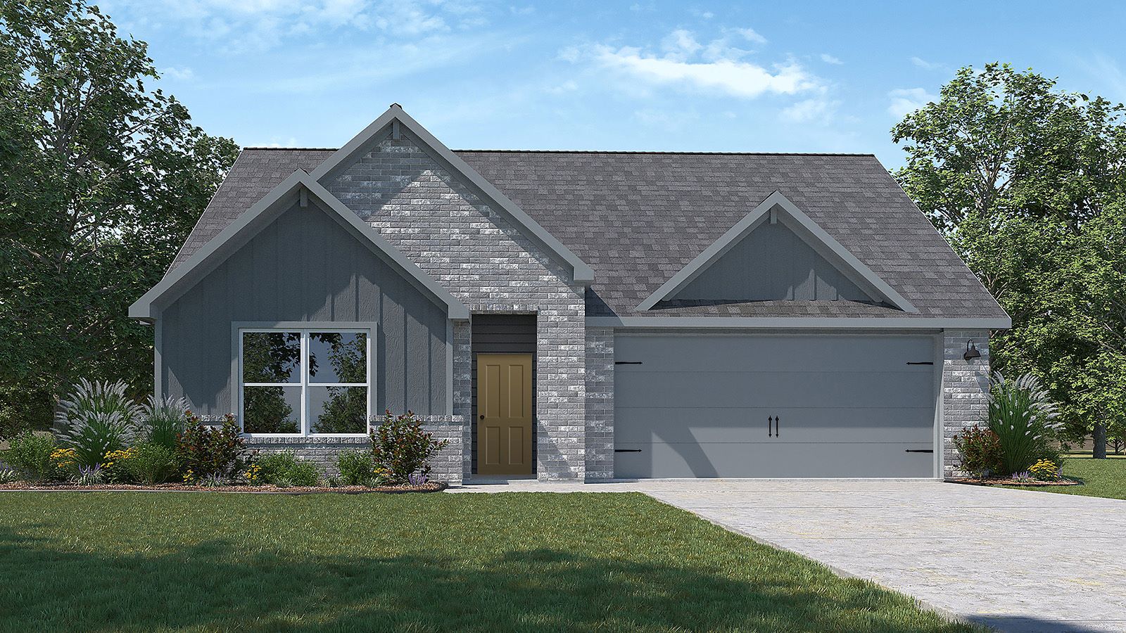 Lakeway F Elevation with Brick.