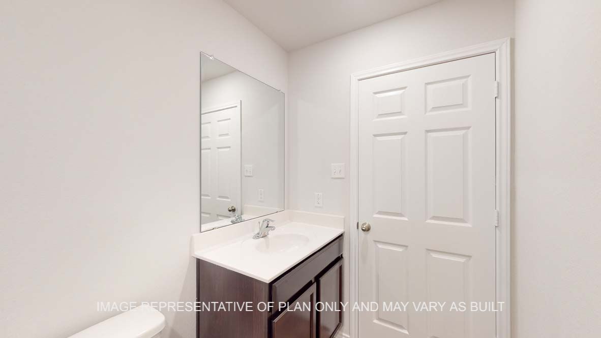 Ashburn secondary bath with single vanity.