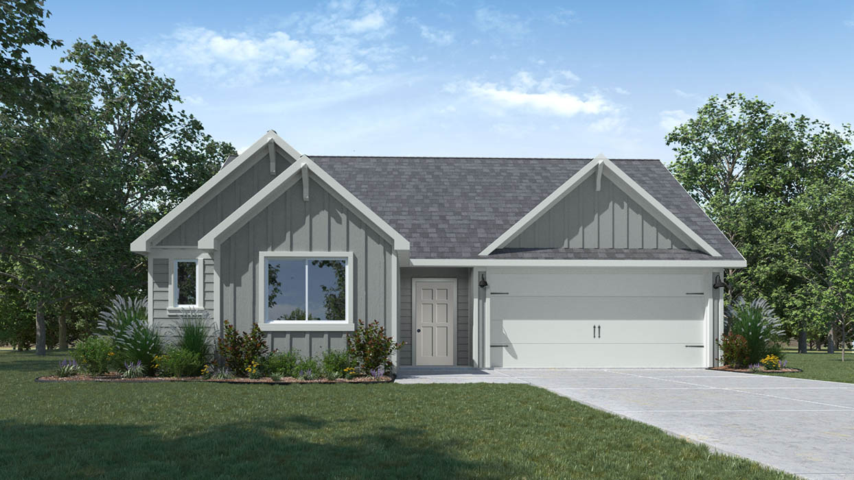 Fargo F Elevation with Brick.
