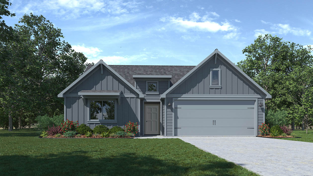 Texas Cali F Elevation with Brick.