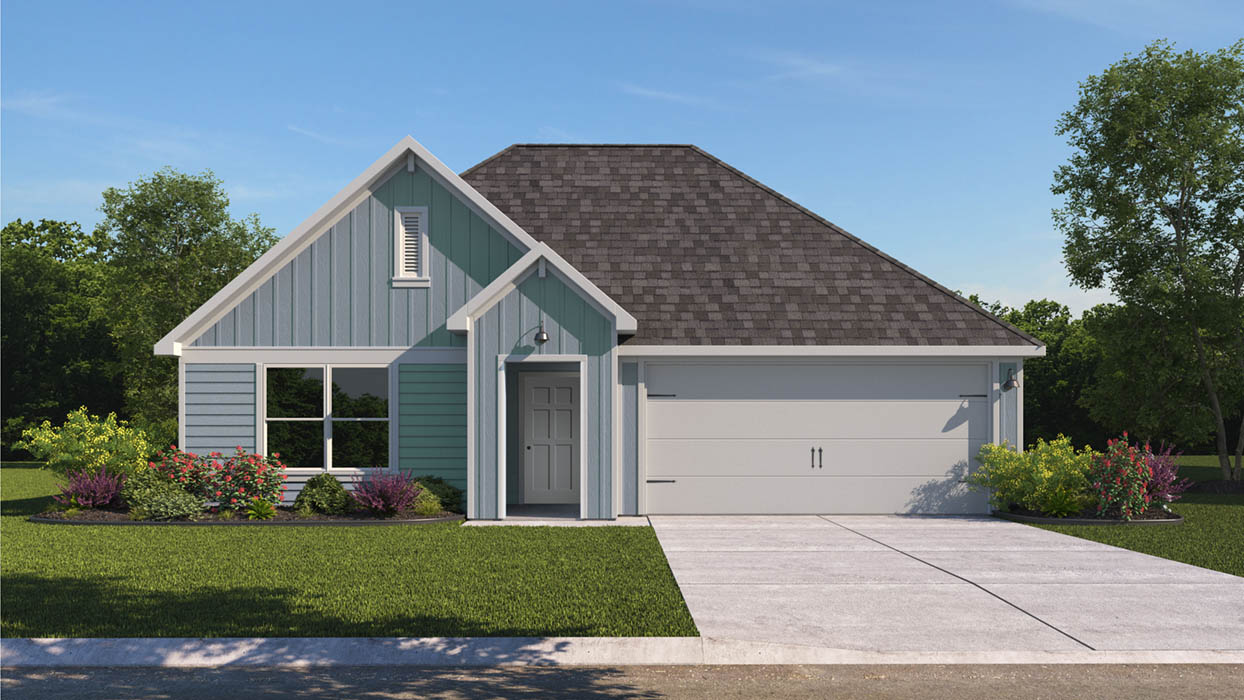 Texas Cali G Elevation with Brick.