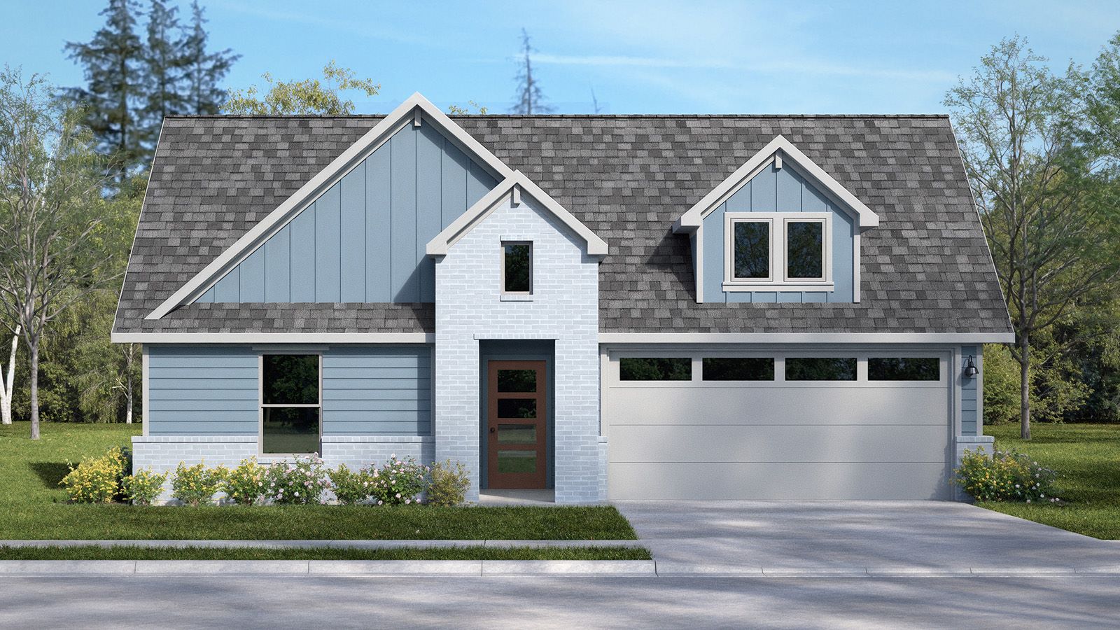 Kingston F Elevation with Brick.