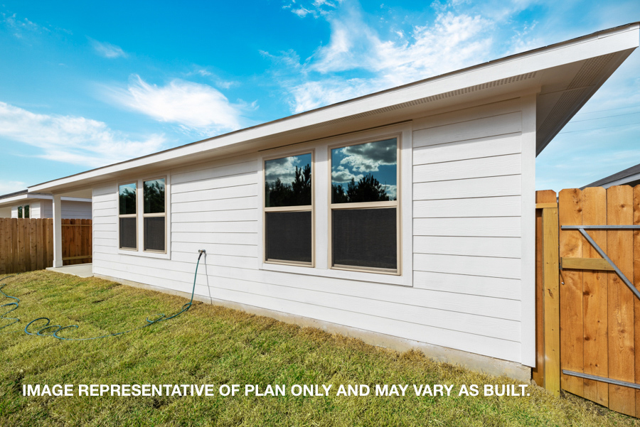 Landscaped backyard.