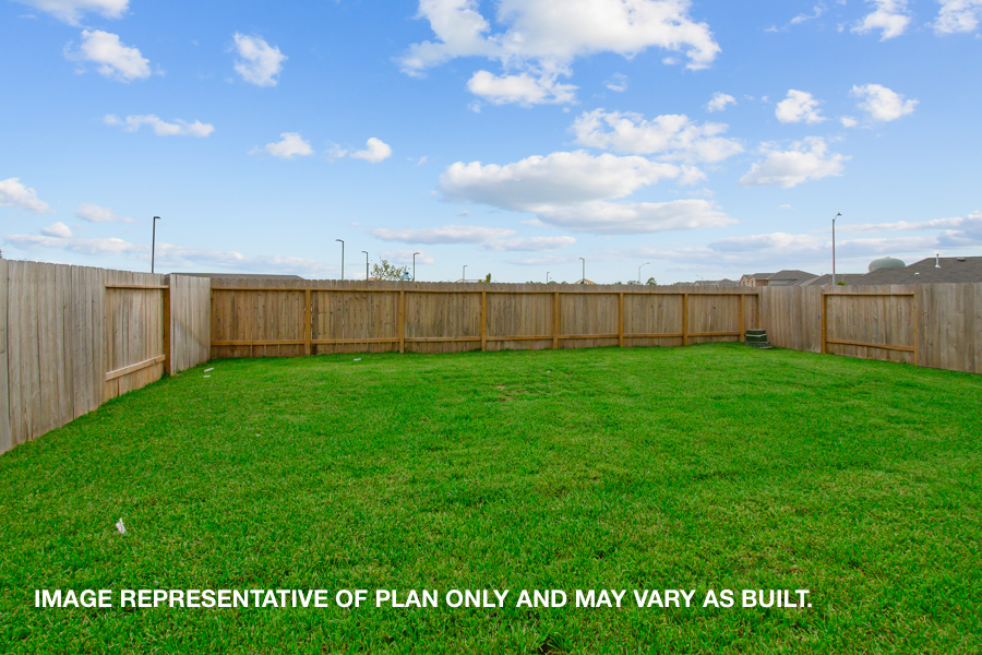 Landscaped backyard.