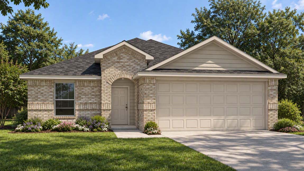 one story home with brick