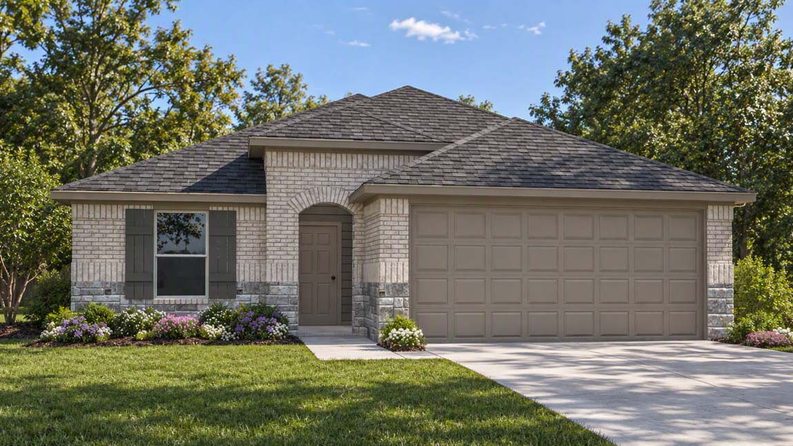 one story home with brick