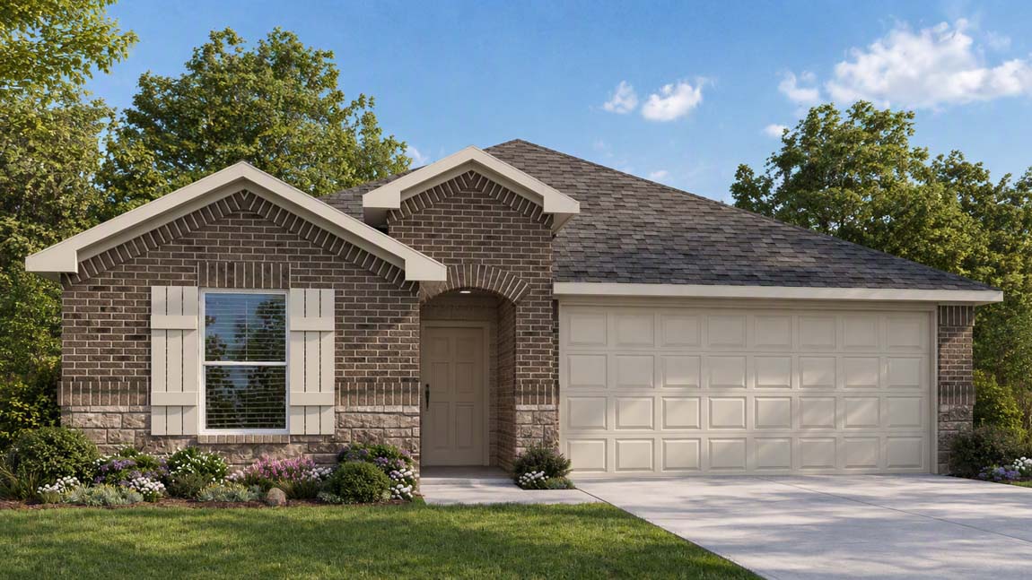 Welcome to the Easton floorplan! This beautiful single-story home offers 4 bedrooms, 2 bathrooms, a 2-car garage, and 1,680 square feet of thoughtfully designed living space.   Near the entry, you’ll find two secondary bedrooms with carpet flooring, bright windows, and spacious closets. A full bathroom with vinyl flooring and a tile tub is conveniently located between them. Farther down the foyer, you’ll find the utility room and a third secondary bedroom, perfect for guests, a home office, or study.   The open-concept family room, dining area, and L-shaped kitchen create a welcoming space for everyday living and entertaining. Enjoy vinyl flooring, abundant natural light, stainless steel appliances, a kitchen island, and a tall pantry.   The private primary bedroom features carpet flooring and two large windows. The primary bathroom includes vinyl flooring, a standing shower, linen nook, private toilet room, and access to a walk-in closet.   Step outside to the covered patio with overhead lighting and enjoy your spacious backyard. You’ll love the comfort and functionality of the Easton. Stop by for a tour today!