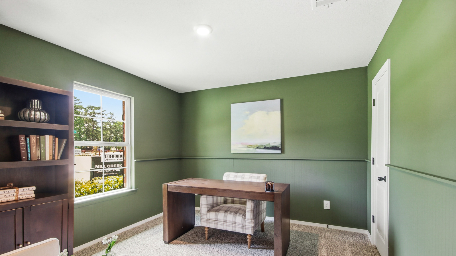 Study with stylish vinyl flooring