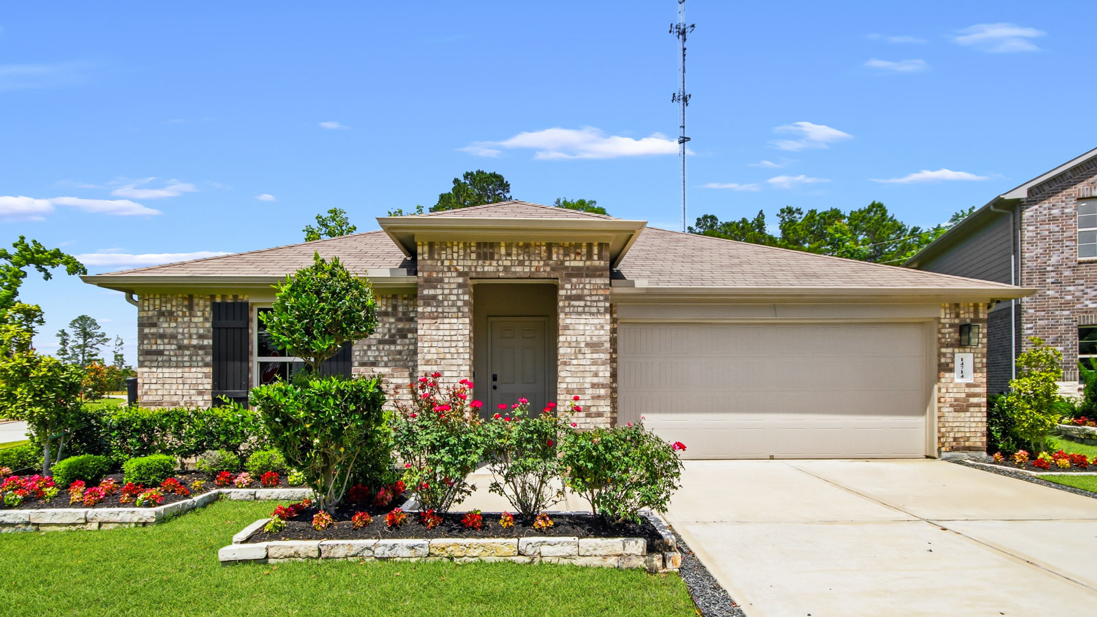 One story home with two car garage