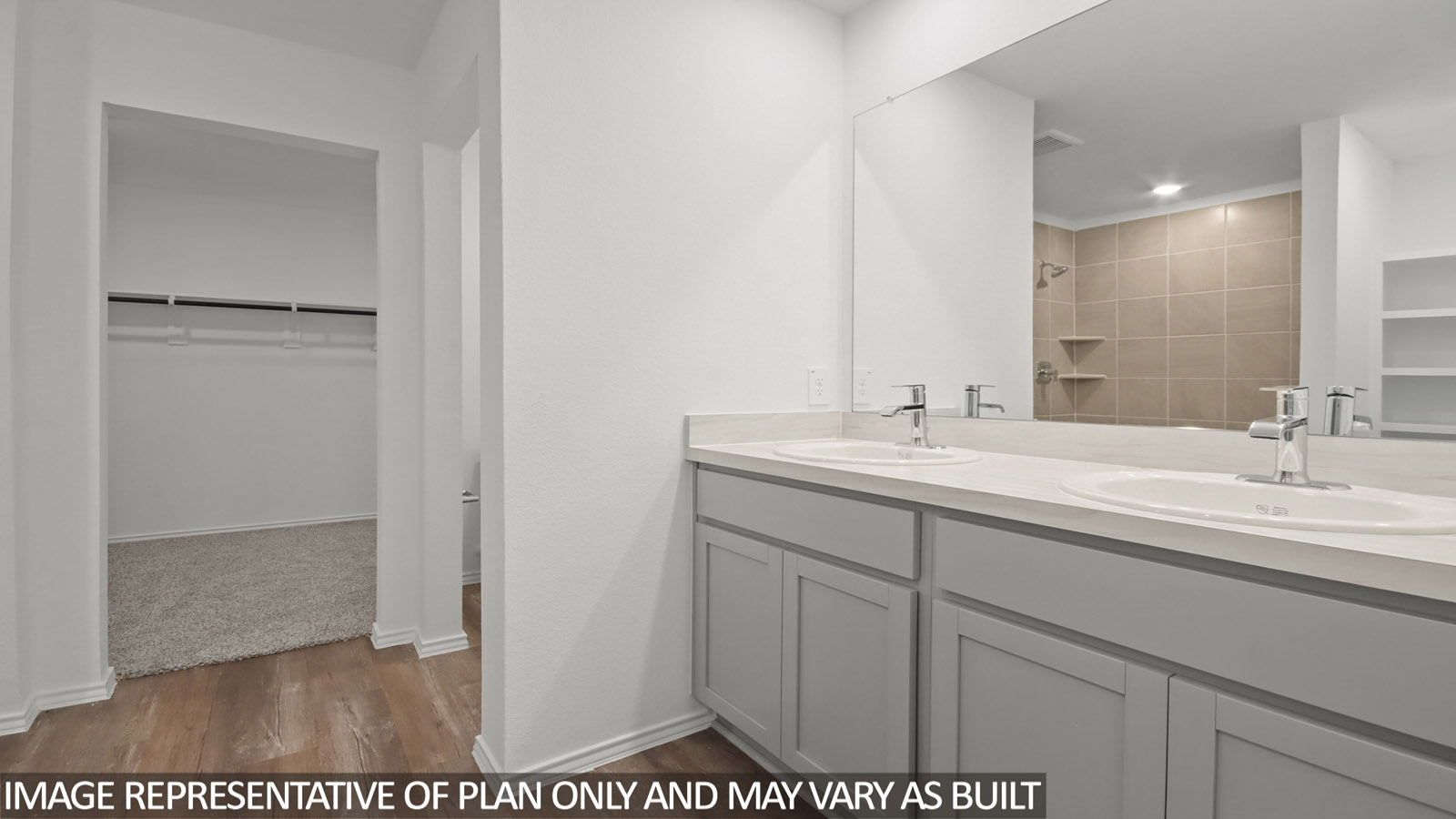 Primary bathroom with double sinks