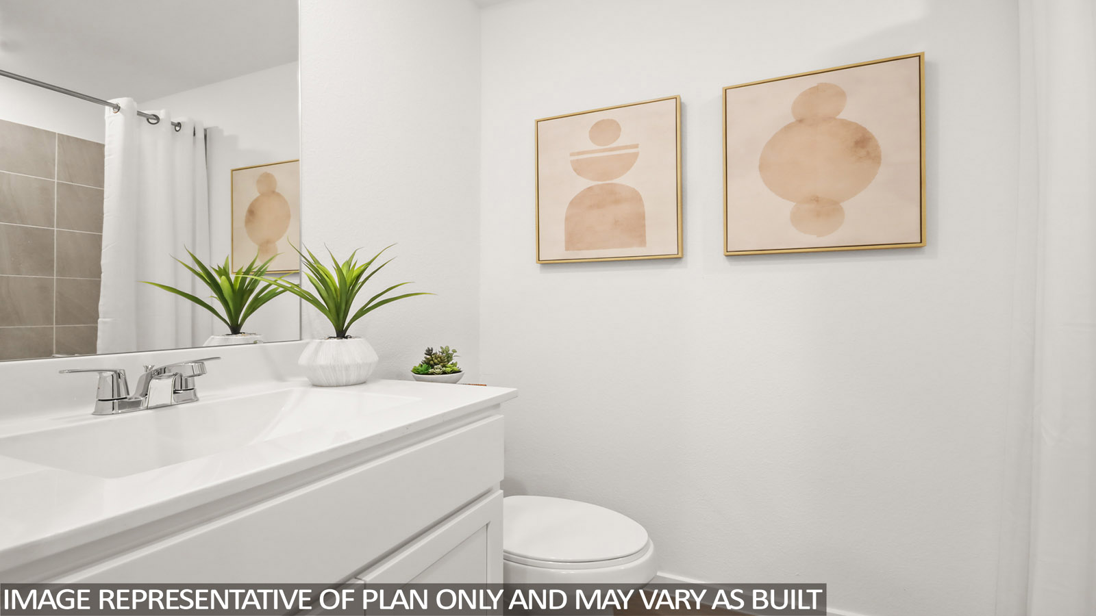 Secondary bathroom with single sink