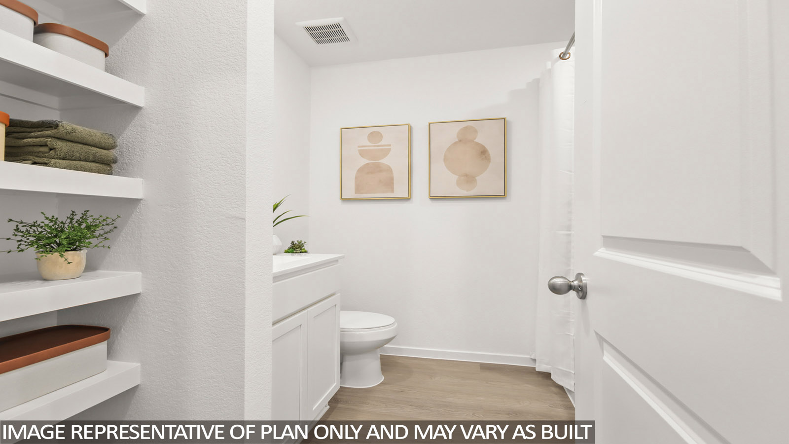 Secondary bathroom with single sink