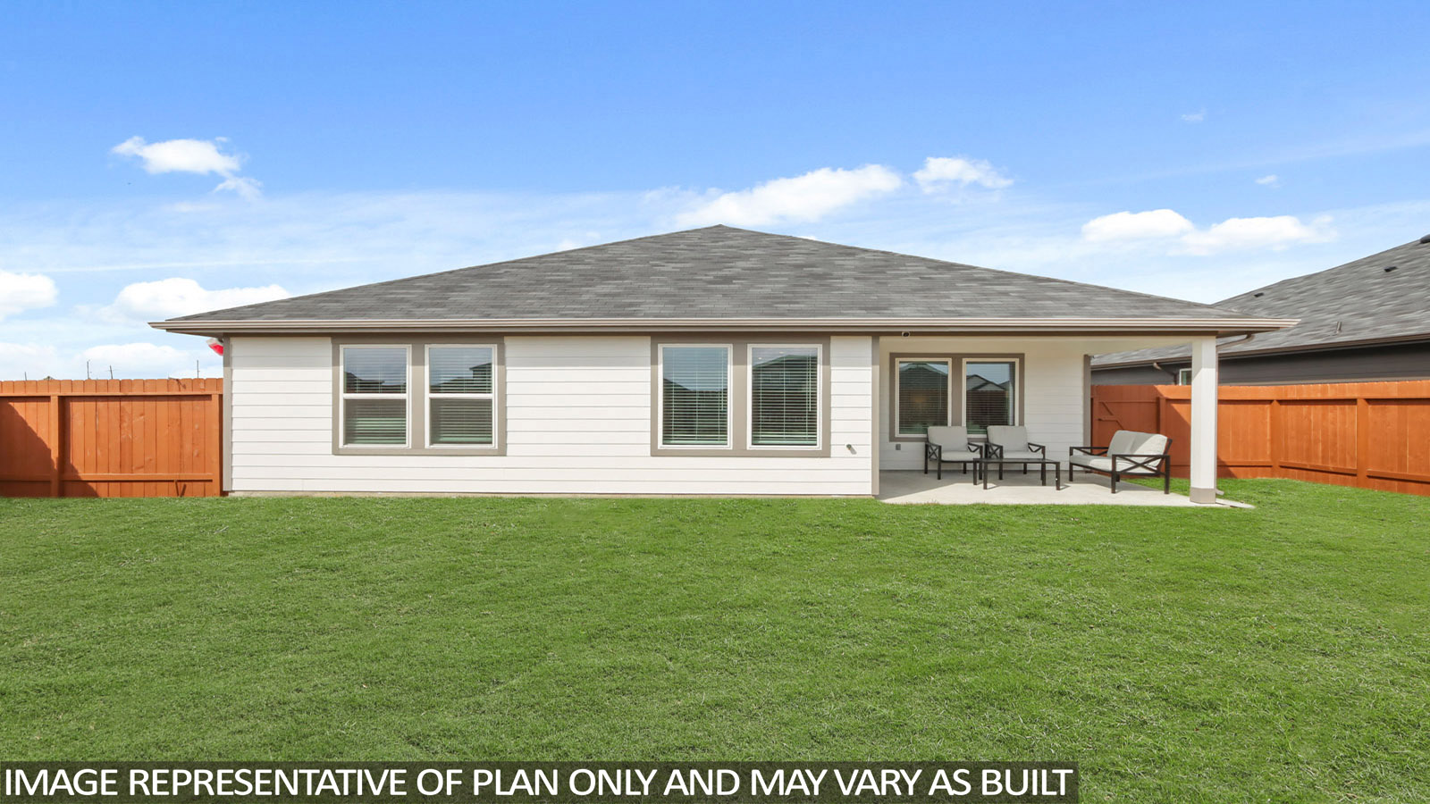 covered patio with overhead lighting