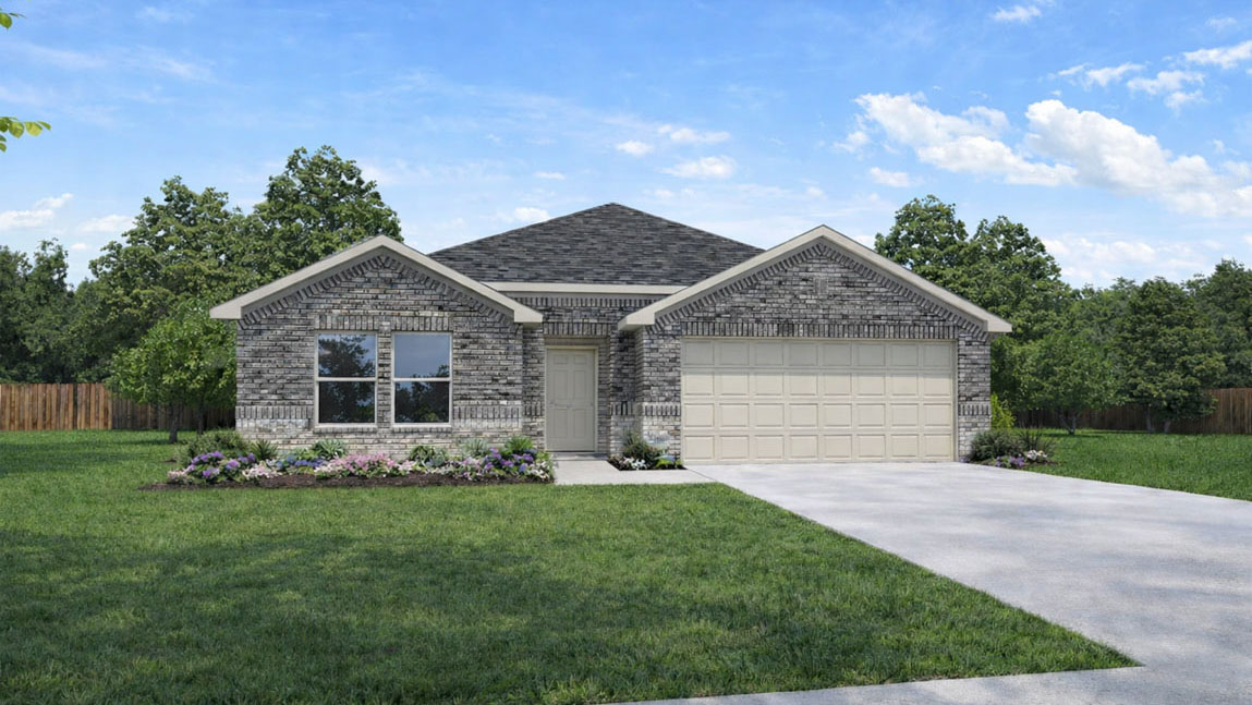 one story home with brick