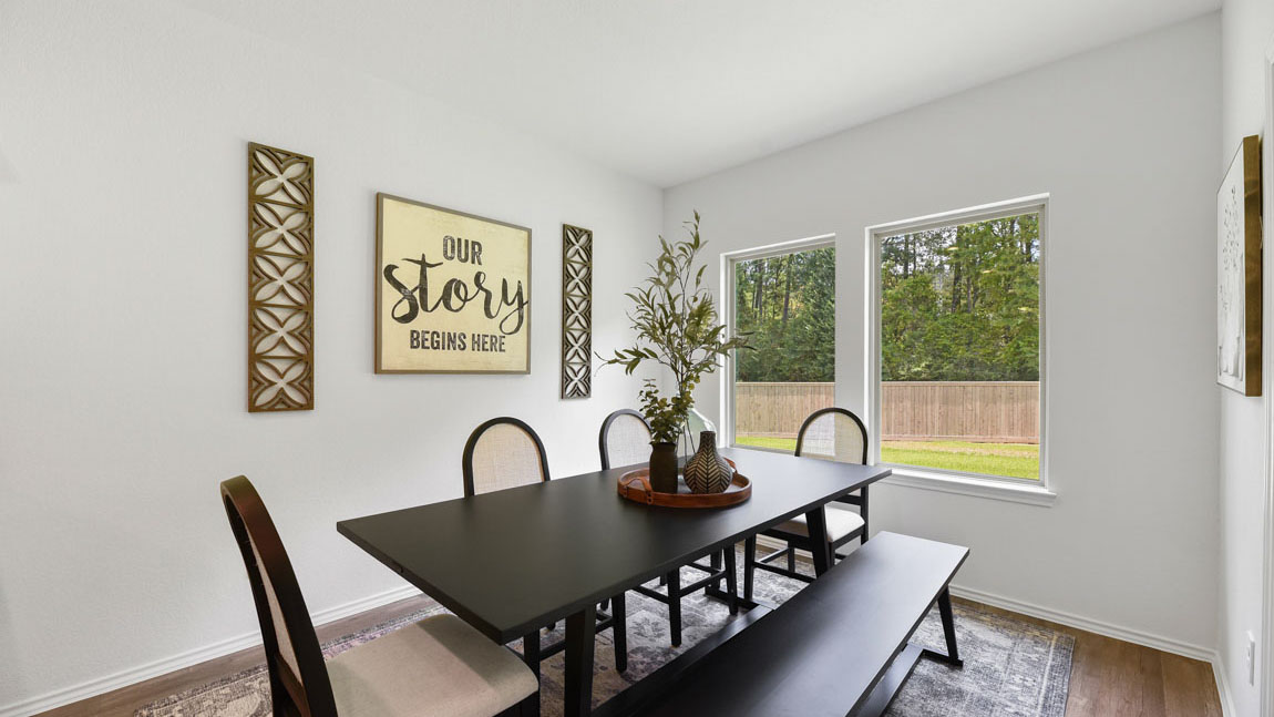 Dining area with vinyl flooring