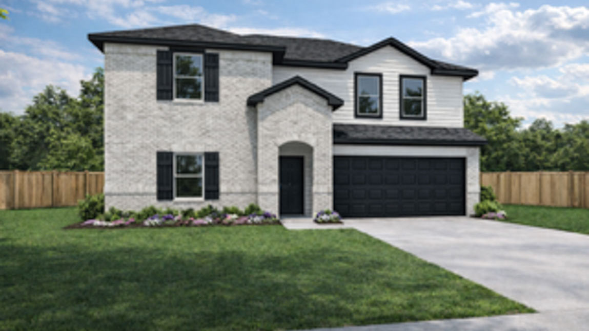 two story house with 2 car garage