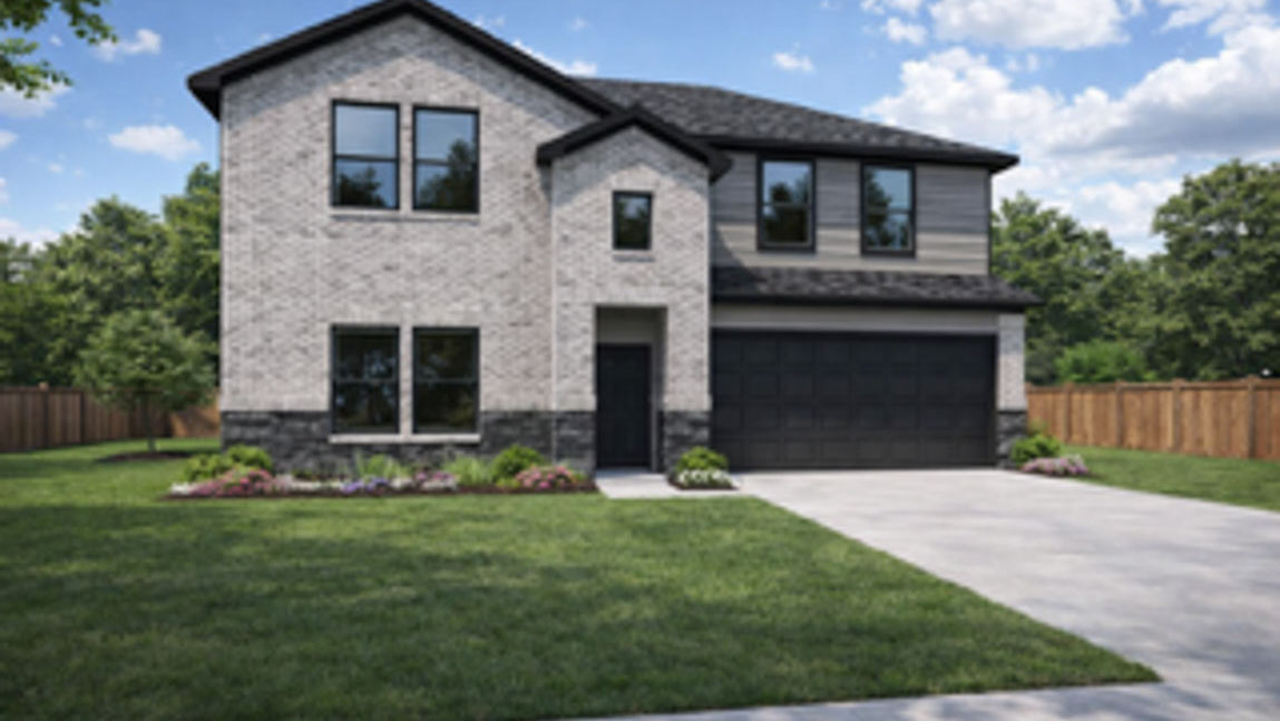 two story house with 2 car garage