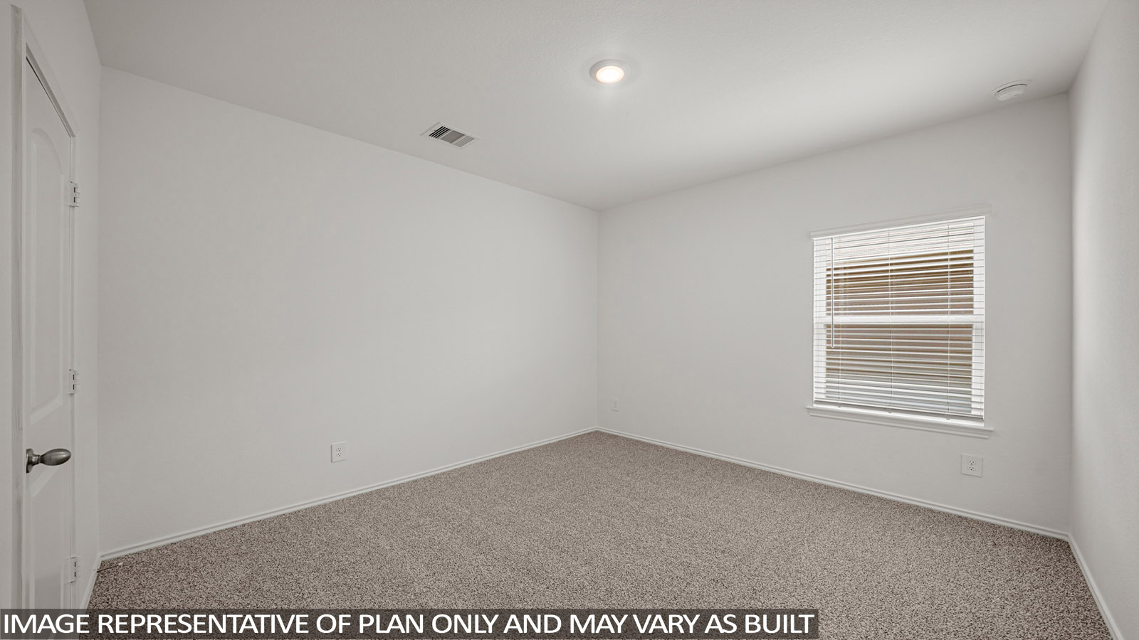 Large Primary bedroom with shag carpet flooring and bright window