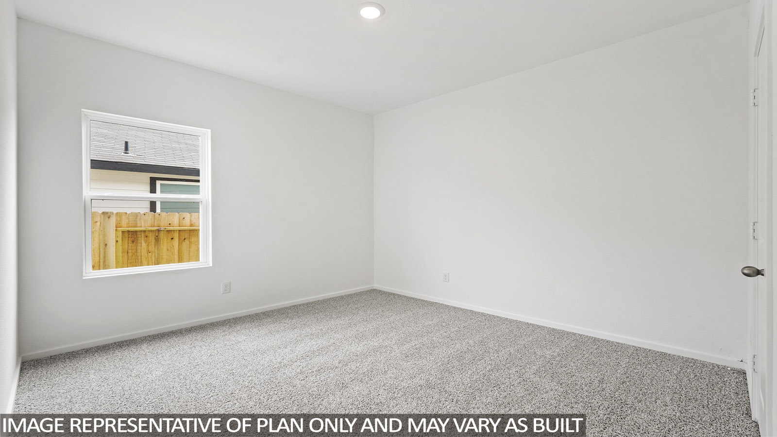 Secondary bedroom with shag carpet flooring and bright window