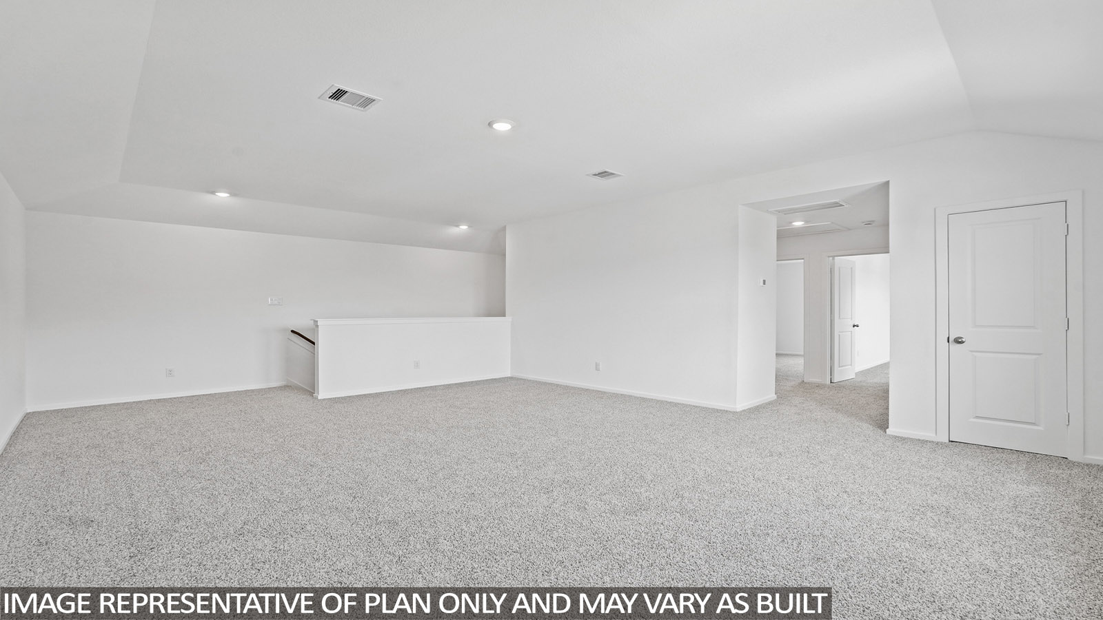 Secondary bedroom with shag carpet flooring and bright window