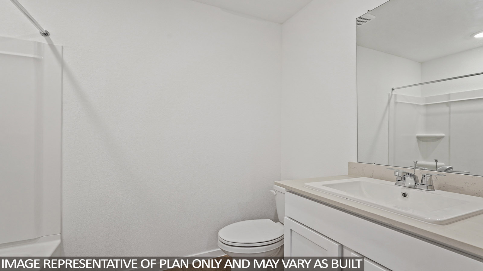 Powder bathroom with pedestal sink right off the foyer entry hallway