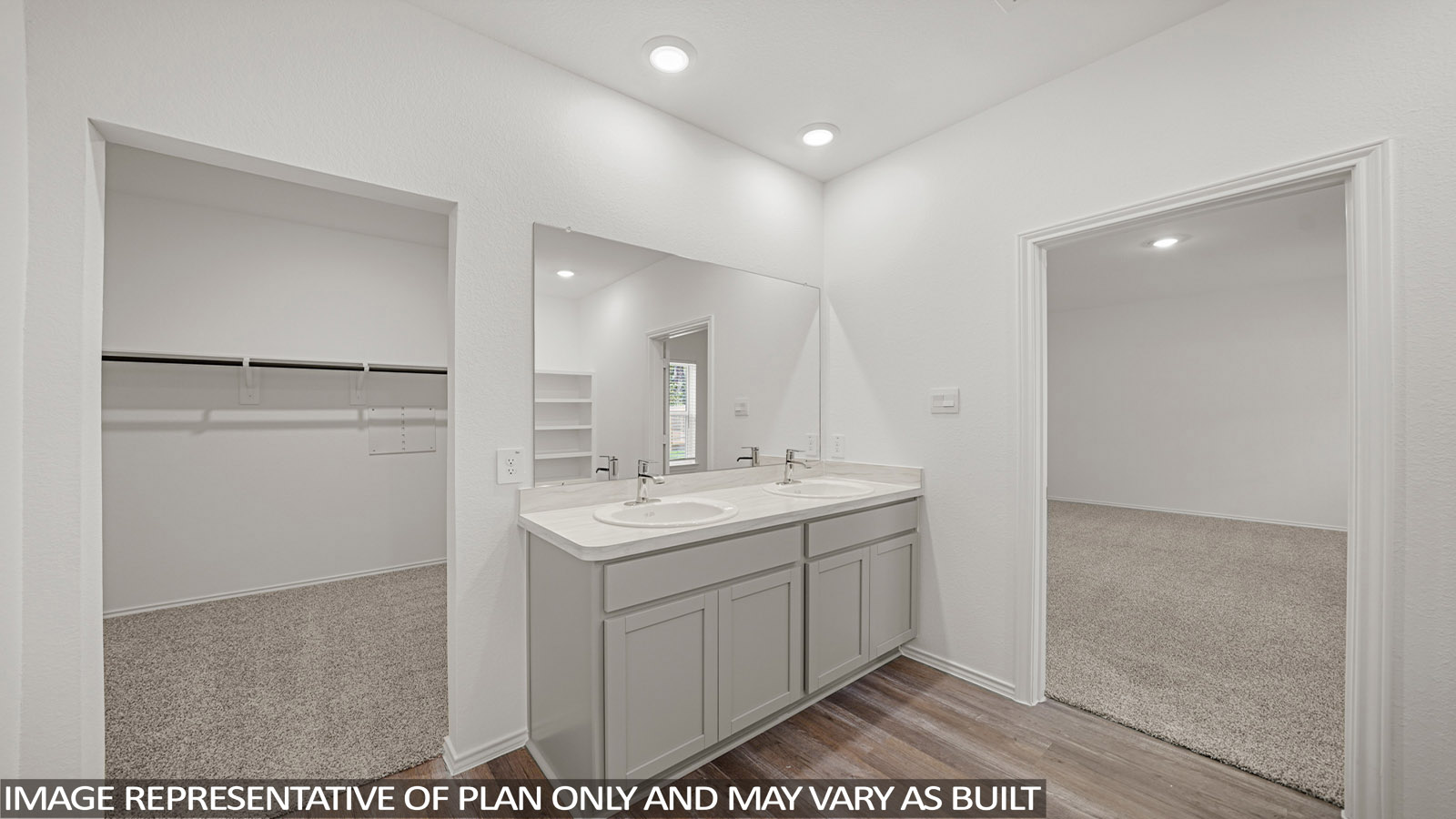 Primary bathroom with double sinks