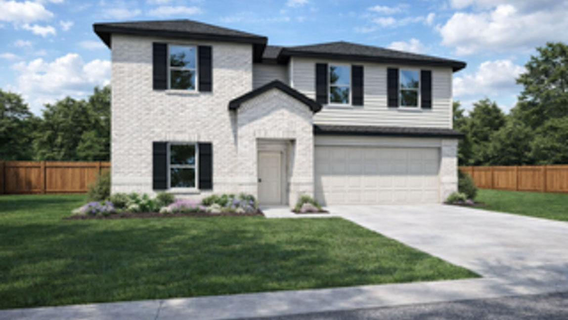 two story house with 2 car garage